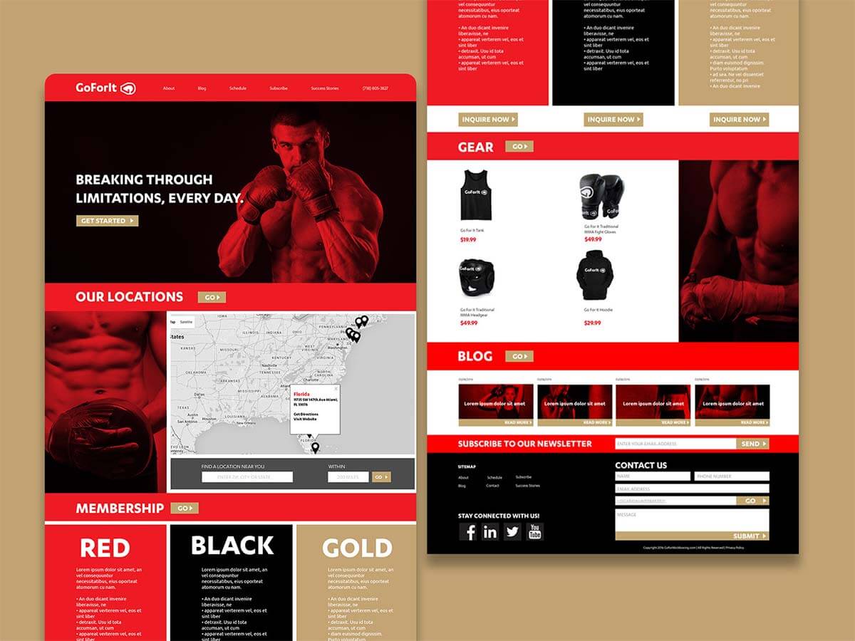 Branding Case Study Go For It Kickboxing_Website Design UI_UX