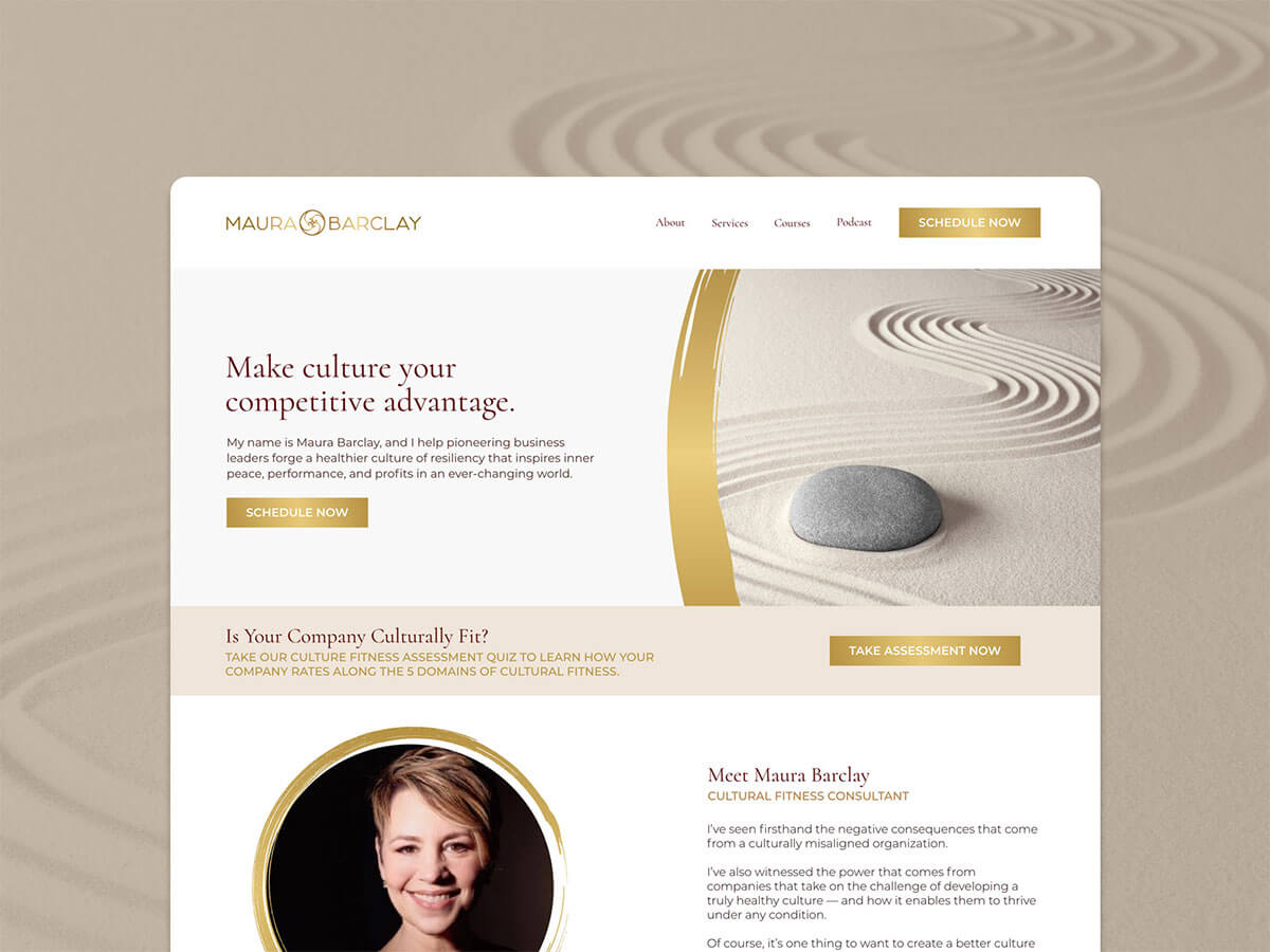 Maura Barclay Case Study Desktop Homepage Website Design