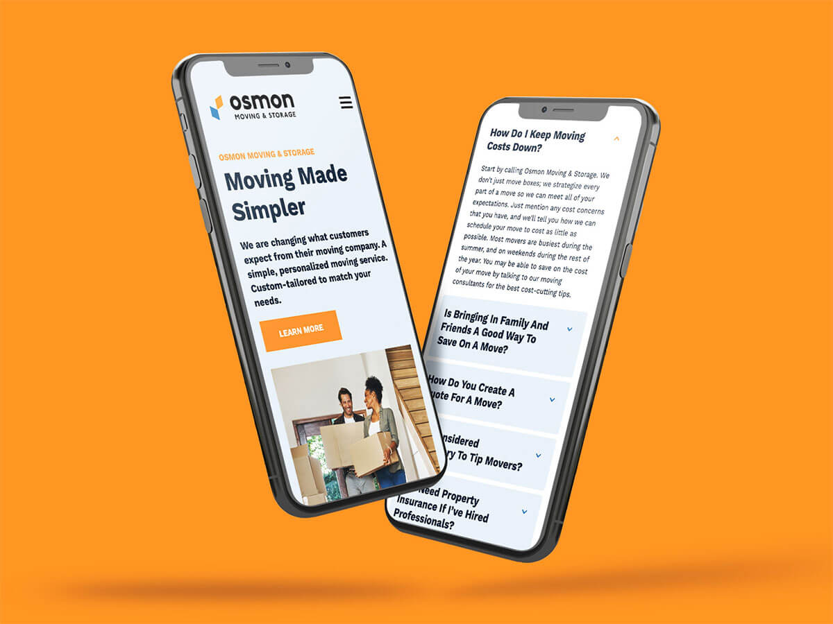 Osmon Moving Branding Case Study iPhone Website Mobile Design