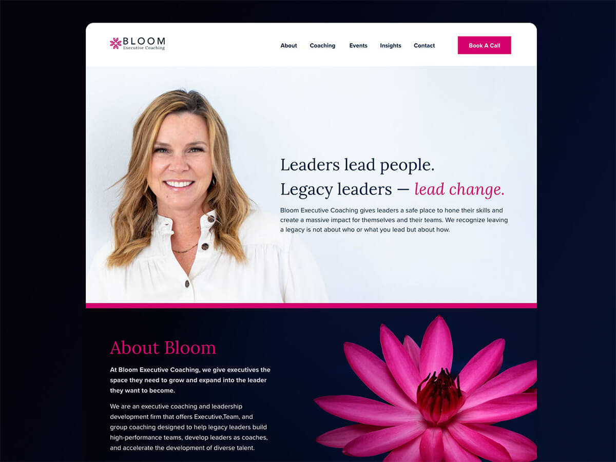 Branding For The People Case Study Bloom Desktop Homepage Website Design