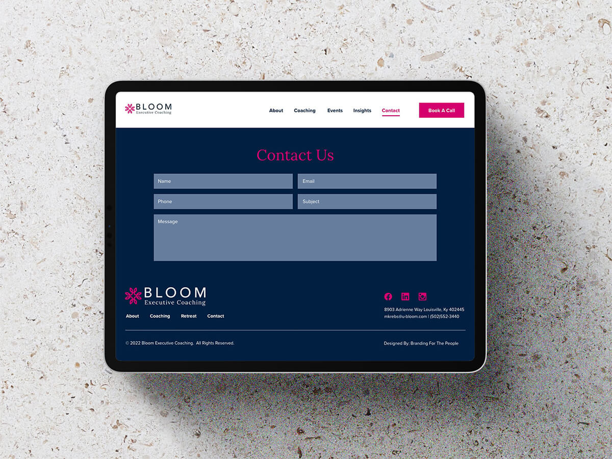 Branding For The People Case-Study-Bloom-Tablet Responsive Design