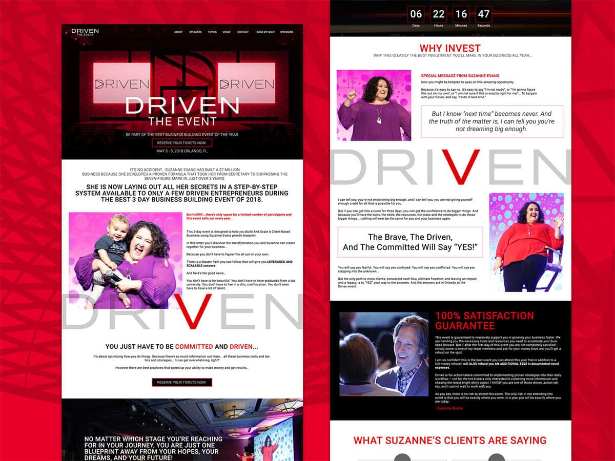 Driven Case Study Event Website Design