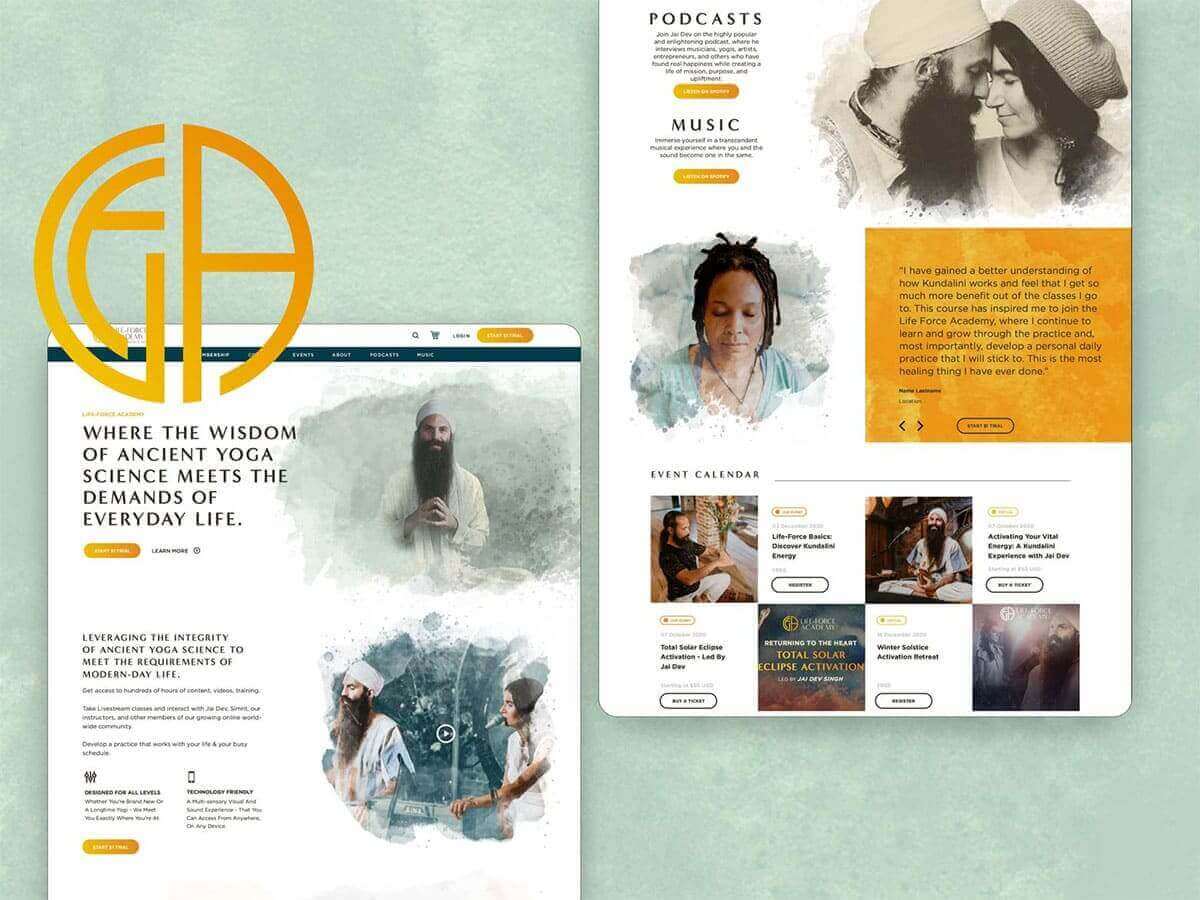 Branding Case Study Life Force Academy Website Design Homepage